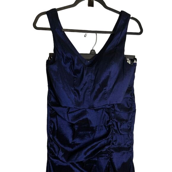 Vintage 90s Y2K City Triangles Mermaid 2 Piece Skirt Set Formal Blue Taffeta‎ - Picture 9 of 11